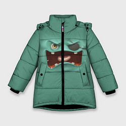 Куртка зимняя для девочки Пластилиновый смайл, цвет: 3D-черный