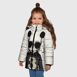 Куртка зимняя для девочки Скелет панды, цвет: 3D-черный — фото 2