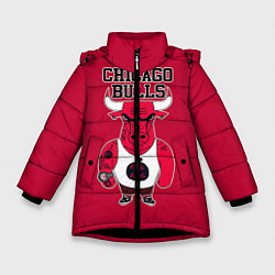 Куртка зимняя для девочки Chicago bulls, цвет: 3D-черный