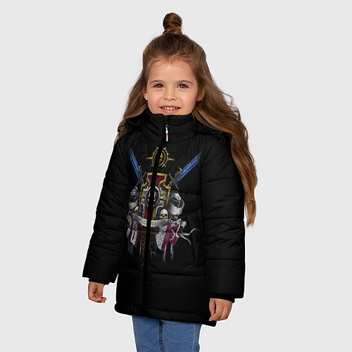 Зимняя куртка для девочки Daemonium venatores / 3D-Черный – фото 3