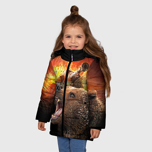 Зимняя куртка для девочки Защитник / 3D-Черный – фото 3