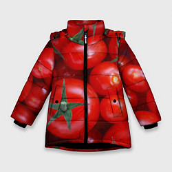 Куртка зимняя для девочки Томатная, цвет: 3D-черный