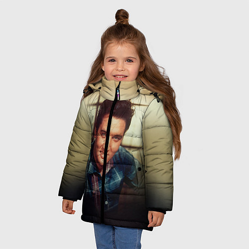 Зимняя куртка для девочки Элвис Пресли / 3D-Черный – фото 3