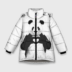 Куртка зимняя для девочки Panda Love, цвет: 3D-светло-серый