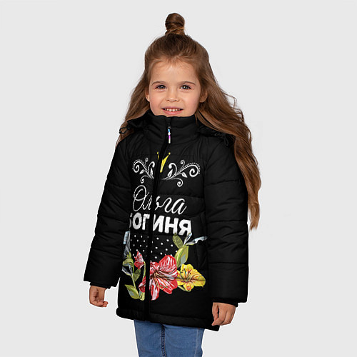 Зимняя куртка для девочки Богиня Ольга / 3D-Черный – фото 3