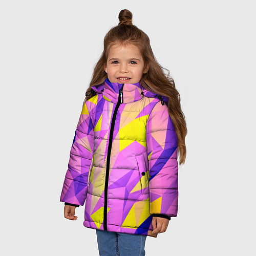 Зимняя куртка для девочки Texture / 3D-Черный – фото 3