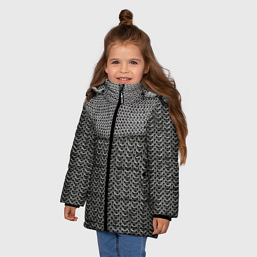 Зимняя куртка для девочки Кольчуга / 3D-Черный – фото 3