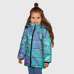 Куртка зимняя для девочки Смесь красок, цвет: 3D-черный — фото 2