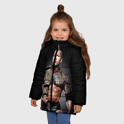 Зимняя куртка для девочки Dwayne Johnson / 3D-Черный – фото 3