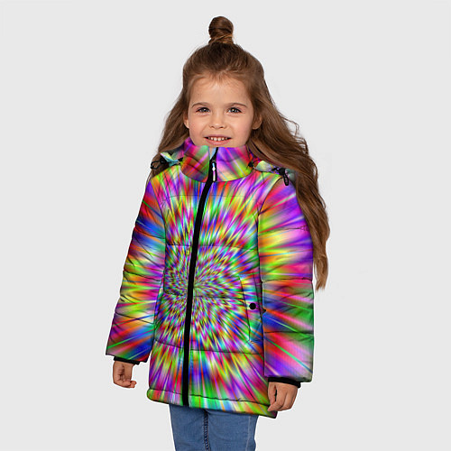 Зимняя куртка для девочки Спектральная иллюзия / 3D-Черный – фото 3