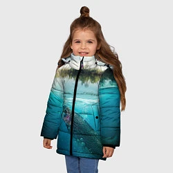 Куртка зимняя для девочки Рыбалка на спиннинг, цвет: 3D-черный — фото 2