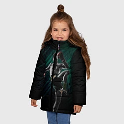 Куртка зимняя для девочки Muay thai kick, цвет: 3D-черный — фото 2