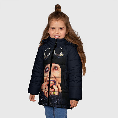 Зимняя куртка для девочки Mаrilyn Manson: Biker / 3D-Черный – фото 3