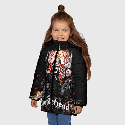 Зимняя куртка для девочки Motorhead Band / 3D-Черный – фото 3