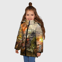 Куртка зимняя для девочки День победы, цвет: 3D-черный — фото 2