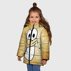 Куртка зимняя для девочки Улыбка на миллион, цвет: 3D-черный — фото 2