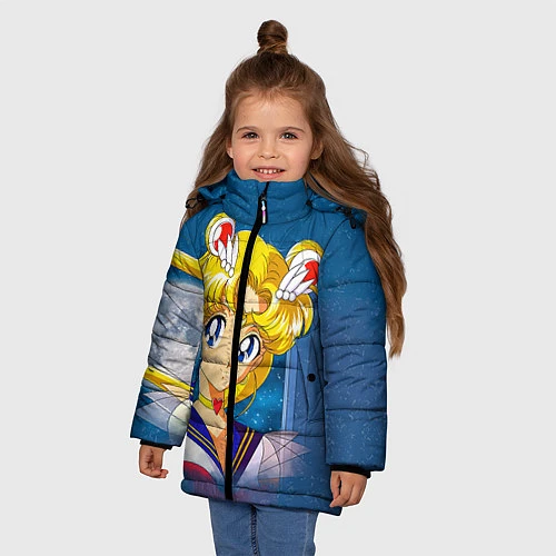Зимняя куртка для девочки Сейлор Мун / 3D-Черный – фото 3