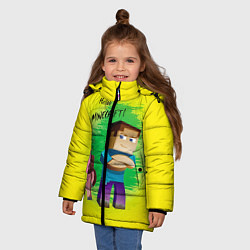 Куртка зимняя для девочки Hello Minecraft, цвет: 3D-светло-серый — фото 2