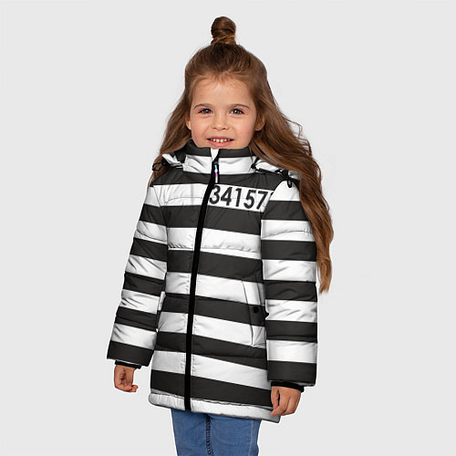 Зимняя куртка для девочки Заключенный / 3D-Черный – фото 3