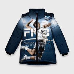 Куртка зимняя для девочки Волейбол 4 цвета 3D-черный — фото 1