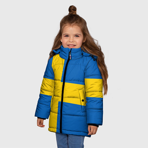 Зимняя куртка для девочки Швеция / 3D-Черный – фото 3