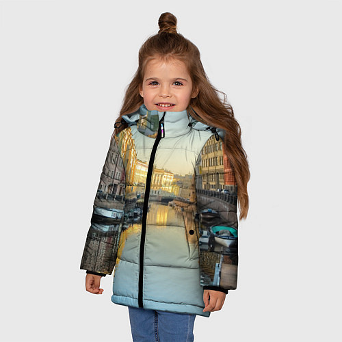 Зимняя куртка для девочки Питер / 3D-Черный – фото 3