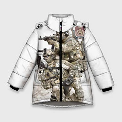 Куртка зимняя для девочки Спецназ 20, цвет: 3D-светло-серый