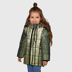 Куртка зимняя для девочки Чарующий лес, цвет: 3D-светло-серый — фото 2