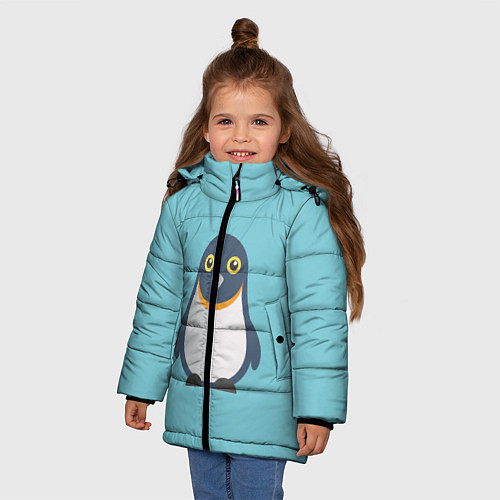 Зимняя куртка для девочки Пингвин / 3D-Черный – фото 3