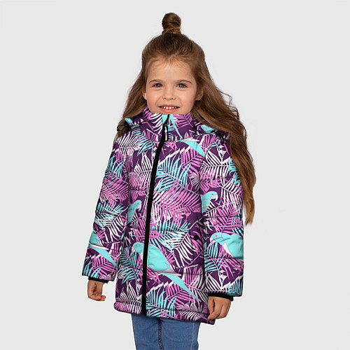 Зимняя куртка для девочки Summer paradise / 3D-Черный – фото 3