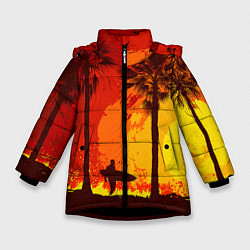 Куртка зимняя для девочки Summer Surf, цвет: 3D-черный