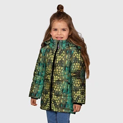 Куртка зимняя для девочки Крокодил, цвет: 3D-черный — фото 2