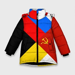 Куртка зимняя для девочки Вечная Россия, цвет: 3D-черный