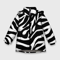 Куртка зимняя для девочки Зебра, цвет: 3D-светло-серый