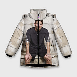 Куртка зимняя для девочки Улыбчивый Месси, цвет: 3D-черный