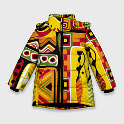 Куртка зимняя для девочки Африка, цвет: 3D-черный