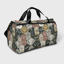 Сумки спортивные Этикетки мира Виски, цвет: 3D-принт