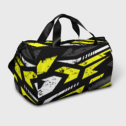 Спортивная сумка Black yellow abstract sport style