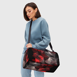 Сумки спортивные Серо-красная абстракция, цвет: 3D-принт — фото 2