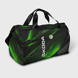 Сумки спортивные SKODA GEOMETRY STRIPES GREEN NEON, цвет: 3D-принт