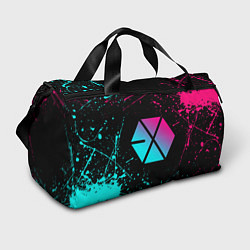 Сумки спортивные EXO BAND NEON LOGO НЕОНОВЫЕ БРЫЗГИ КРАСОК, цвет: 3D-принт