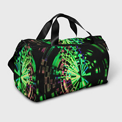 Спортивная сумка Неоновые дискообразные узоры - Зелёный