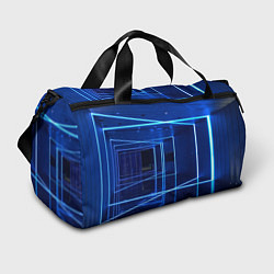 Сумки спортивные Неоновый абстрактный коридор - Синий, цвет: 3D-принт