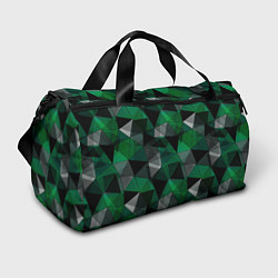 Спортивная сумка Зеленый, серый и черный геометрический