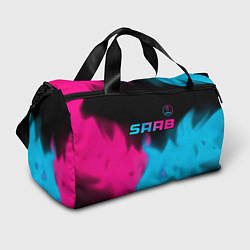 Сумки спортивные Saab - neon gradient: символ сверху, цвет: 3D-принт