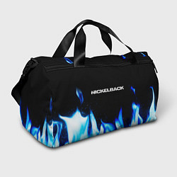 Сумки спортивные Nickelback blue fire, цвет: 3D-принт