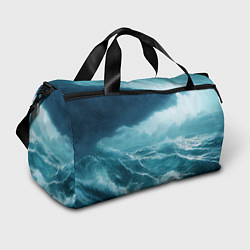 Сумки спортивные Буря в море, цвет: 3D-принт