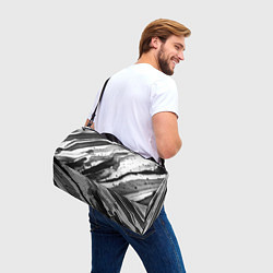 Сумки спортивные Черные акварельные разводы, цвет: 3D-принт — фото 2