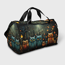 Спортивная сумка Совы в стиле Folk Art