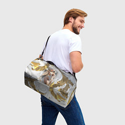 Сумки спортивные Девушка с аппетитными формами в золотом, цвет: 3D-принт — фото 2